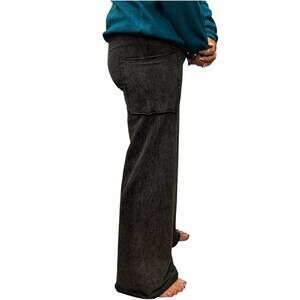 NEW COTTON LANI wide leg pocket pant in stonewash black